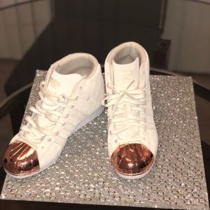 High top gold shell toe  Adidas